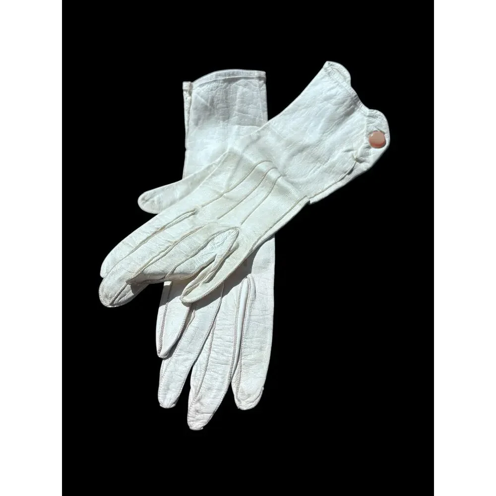 Vintage Bush & Bull Leather Gloves Very Soft Small Size Victorian Fairy Shabby
